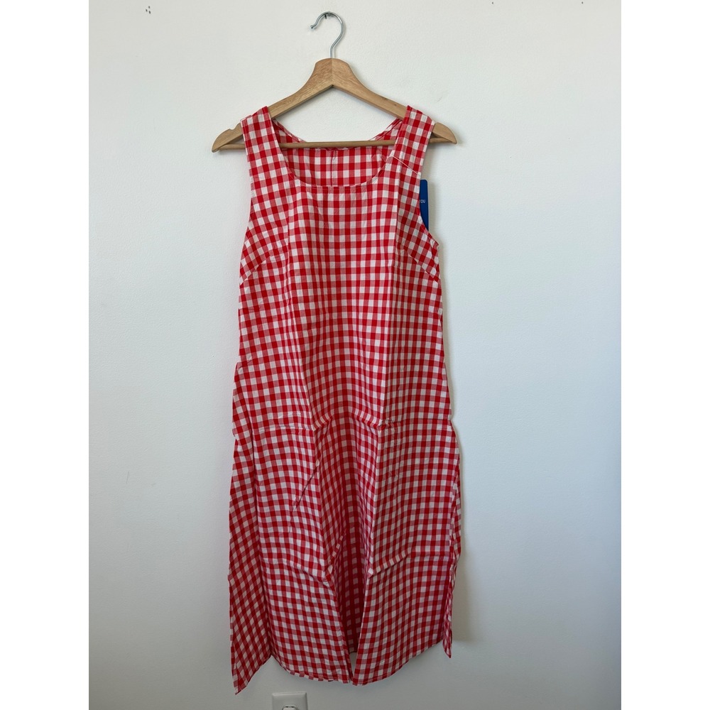 chouyatou Women's Plaid Maxi Tank Dress with Pockets Red Plaid – Size Small NWT - Picture 2 of 6